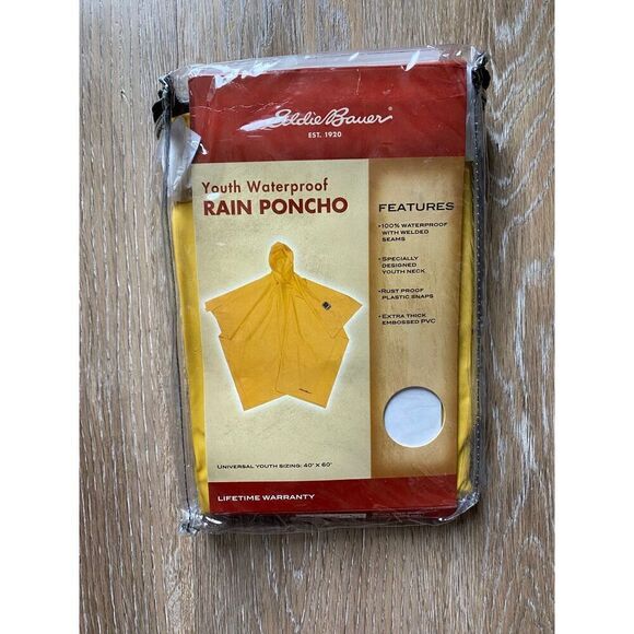 Eddie Bauer Youth Yellow Poncho 40x60” - Picture 1 of 4